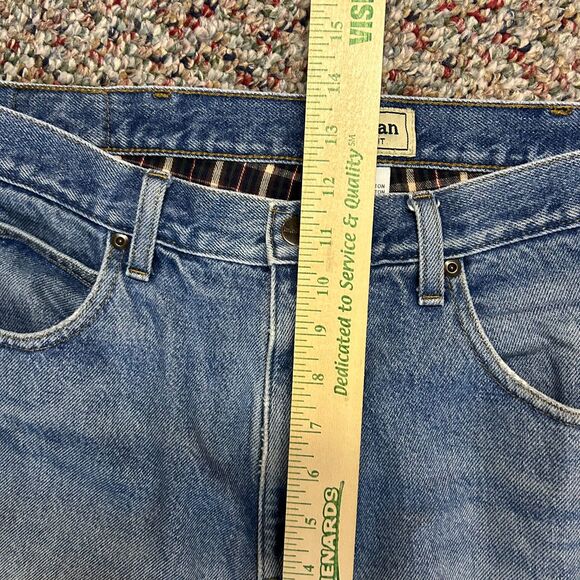 L.L. Bean Medium Wash Classic Fit Flannel-Lined Straight Leg Jeans Size 36 X 29 - Picture 14 of 16